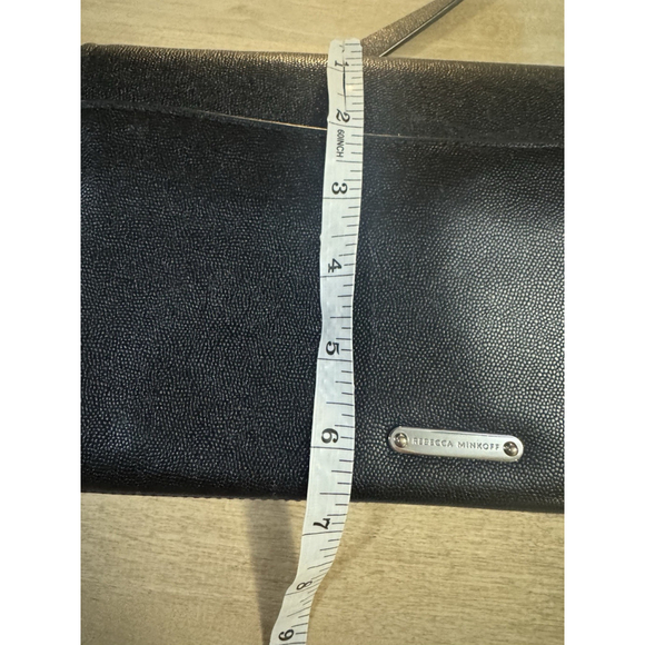 Rebecca Minkoff Jean Black Leather Convertable Crossbody Bag Silver Chain - Picture 13 of 15